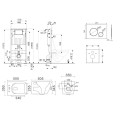 Каркасные комплекты универсальных унитазов (WC) EU (4 в 1) + подвесной унитаз EU Square Rimless с тонким покрытием Soft Close