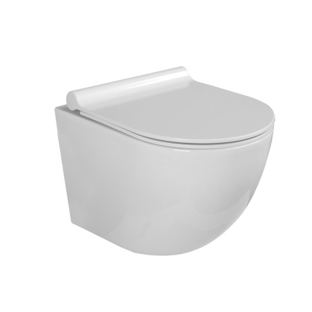 Peatatud WC EU Round Compact W7 Veljeta pehme tihe kate