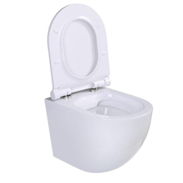 Peatatud WC EU Round Compact W7 Veljeta pehme tihe kate