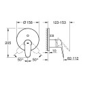 Virštinkinė dalis GROHE Eurodisc Cosmopolitan, 24056002