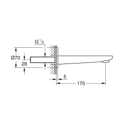 Nokk vannile GROHE Lineare 170 mm, 13383001