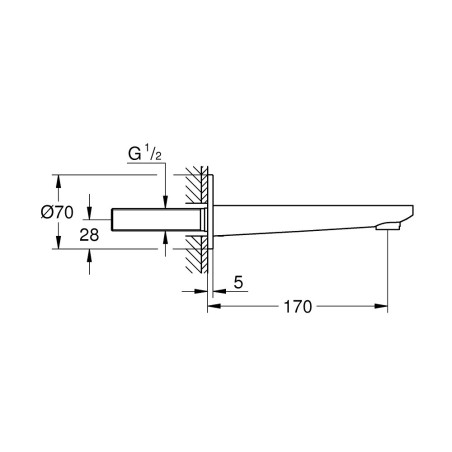Клюв для ванны GROHE Lineare 170 мм, 13383001