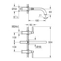 Pre-wall faucet for washbasin GROHE Atrio 180 mm, 20662000
