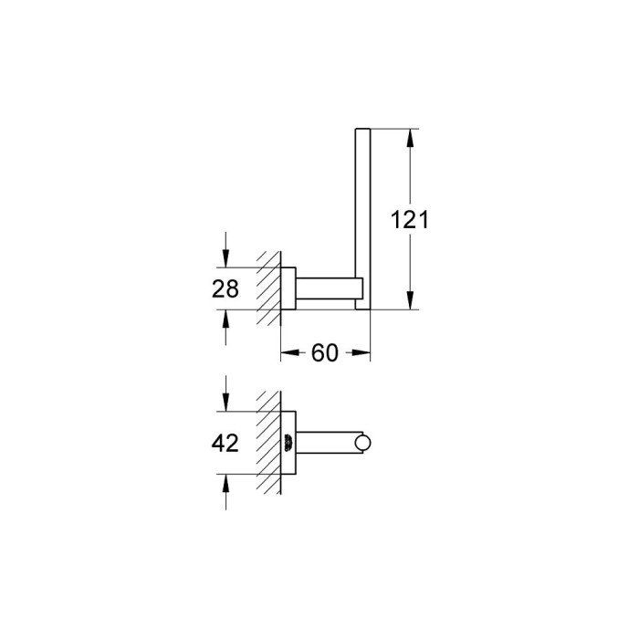 Tualetinio popieriaus laikiklis GROHE Essentials Cube, 40623001