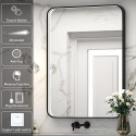 Mirror with LED look 60 x 80 cm from black-matte frames