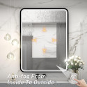 Mirror with LED look 60 x 80 cm from black-matte frames