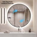 Spogulis ar LED zvaigznēm 60 x 60 cm melni matēti rāmji