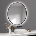 LED-tähtedega peegel 80 x 80 cm must-mattraamidest