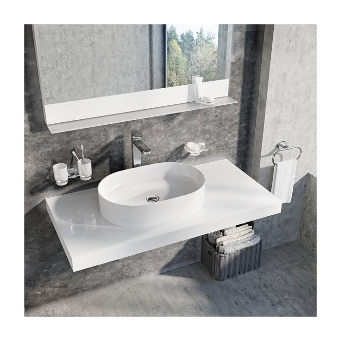 The washbasin is being built in RAVAK Ceramik Slim O, 550 x 370 mm, XJX01155001