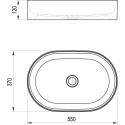 The washbasin is being built in RAVAK Ceramik Slim O, 550 x 370 mm, XJX01155001