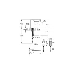 Contactless washbasin mixer GROHE Bau Cosmopolitan E, 36453000