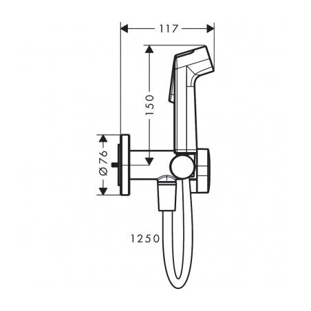Priekšsienu bidē dechelium komplekti HANSGROHE Round 1jet, 29232670