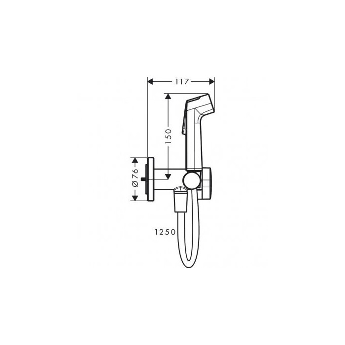 Pirms sienas bidē deceel komplekti HANSGROHE Round 1jet, 29232700