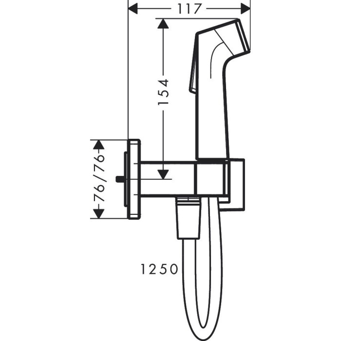 Pre-walled bidete deceel sets HANSGROHE Square 1jet, 29233000