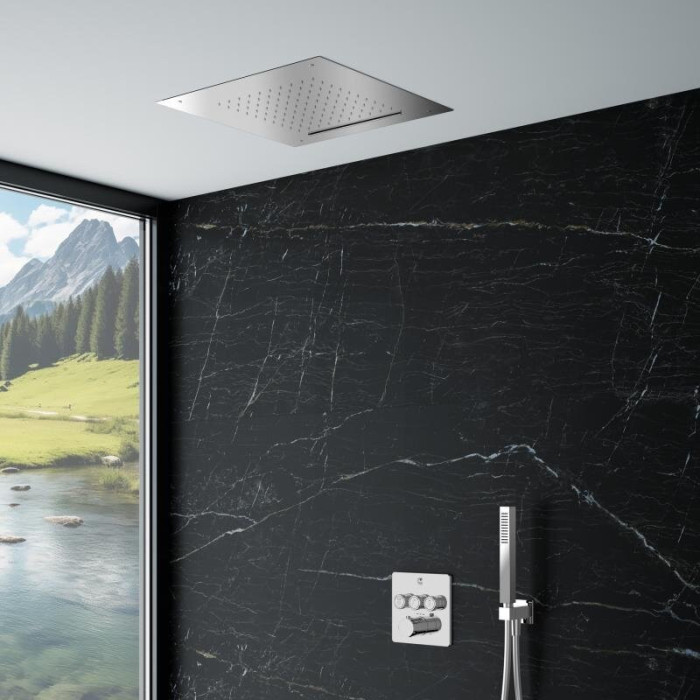 Pre-wall thermostatic shower set MARINER Eden C, chromium