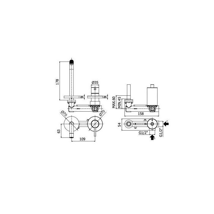 Смеситель для умывальника PAFFONI Light, LIG105HG70