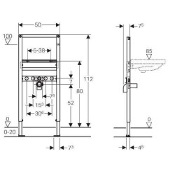 Seina sisse valamu raam GEBERIT Duofix Sigma, 111.430.00.1