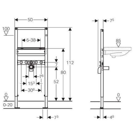Каркас для умывальника GEBERIT Duofix Sigma, 111.430.00.1