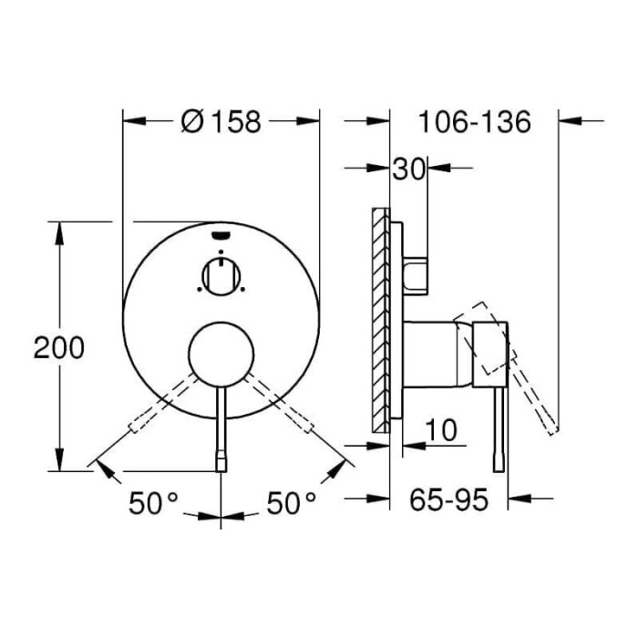 Superstructured part of GROHE Essence 3 outputs, 24169001
