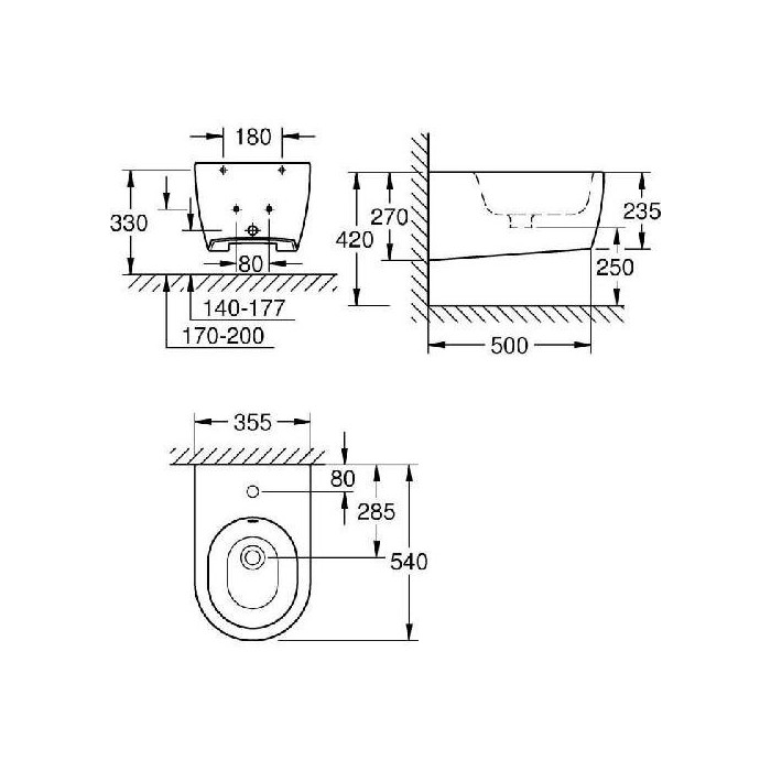 Подвесное биде GROHE Essence, 3957400H