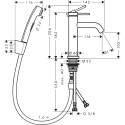 Смеситель для умывальника с ручным душем HANSGROHE Tecturis S, 73211670
