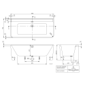 Akrüülist eraldiseisev vann VILLEROY & BOSH Collaro (kuld) 790 x 1790 mm, UBA180COR9CS00VJ01
