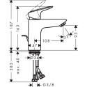 Izlietnes jaucējkrāns ar apakšējiem vārstiem HANSGROHE Logis 100, 71171670