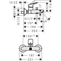 Vonios - dušo maišytuvas HANSGROHE Logis, 71400670