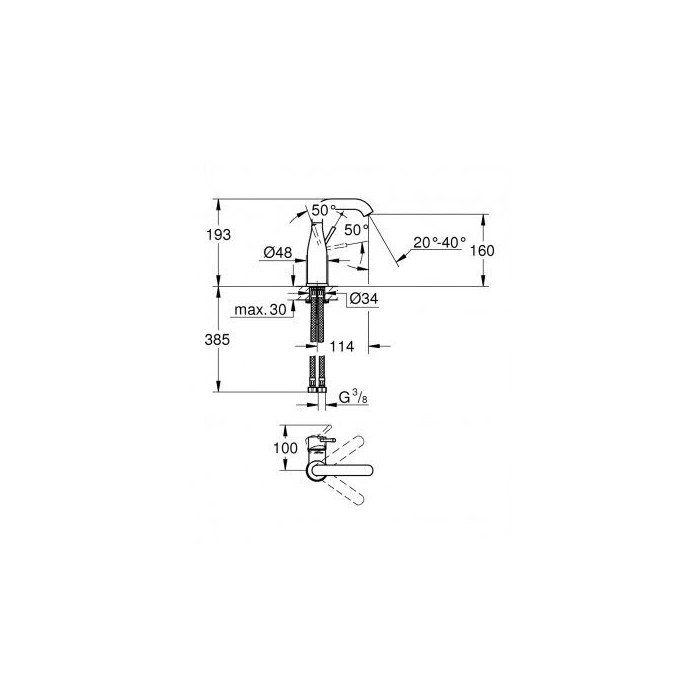 Water faucet for washbasin GROHE Essence M, 24176KF1