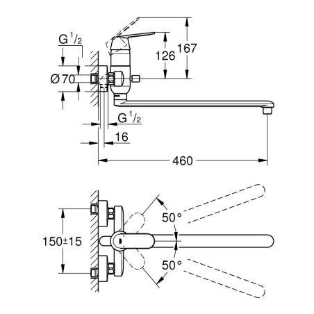 Ванны - смеситель для душа GROHE Eurosmart Cosmopolitan, 32847000