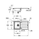 Roostevabast terasest valamu GROHE K500 86x50 cm, 31571SD1