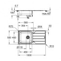 Stainless steel sink GROHE K500 100x50 cm, 31563SD1