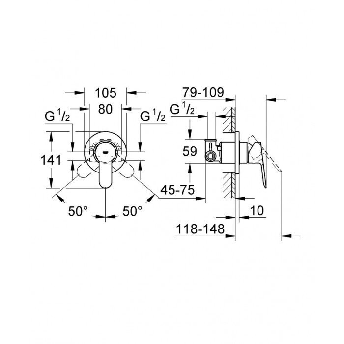 Комплекты подсетей GROHE BauEdge, 29040000+26358000