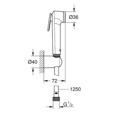 Комплект для ручного душа GROHE Tempesta-F, 27513GL1