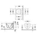 Suspended toilet DURAVIT Me by Starck Compact Rimless with Soft close cover, 45300900A1