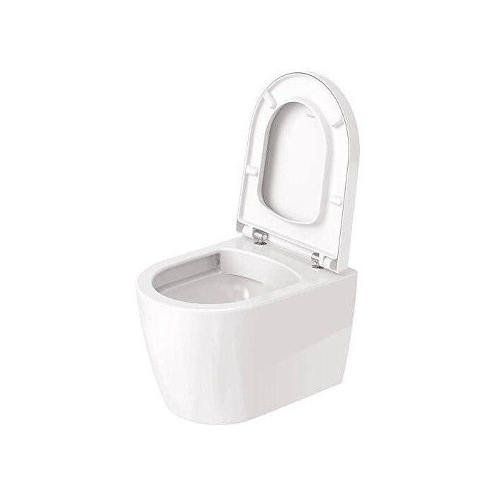 Piekaramā tualete DURAVIT Me by Starck Compact Rimless ar mīkstu ciešu vāku, 45300900A1