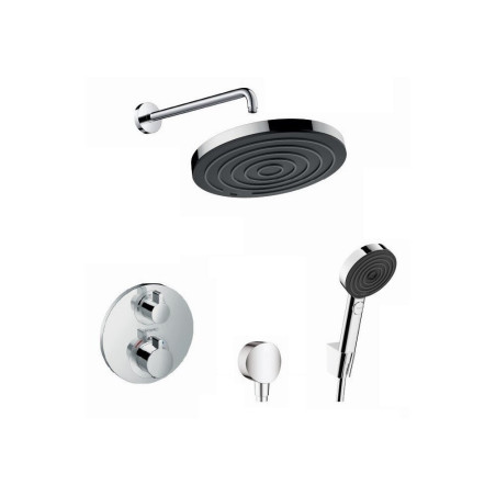 Pirmssienas termostata duša 7 in 1 komplekti HANSGROHE Ecostat S ar Pulsify S 260 dušas galvu ir pagaidu no saitēm, 