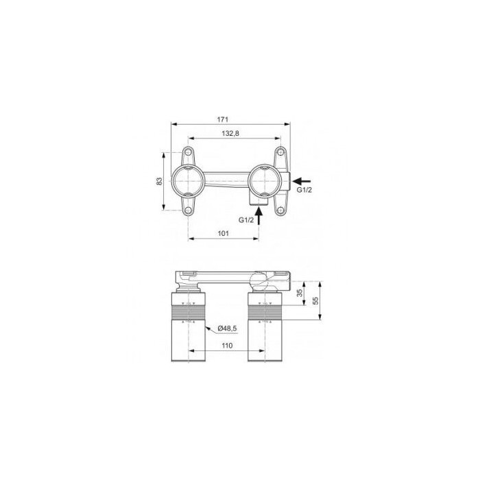 Скрытая часть для смесителя IDEAL STANDARD A1313NU