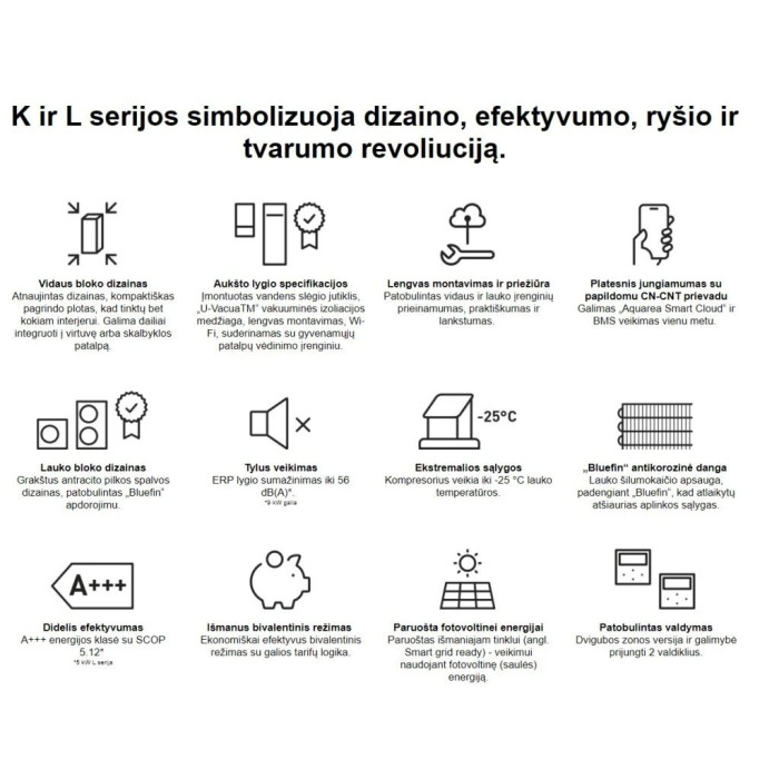 K jaunākās paaudzes T-CAP siltumsūknis gaiss - ūdens 9 kW PANASONIC Aquarea ar integrētu 185 l katlu, vienfāzes