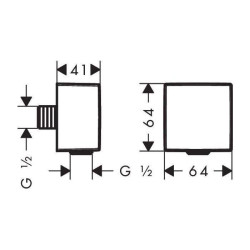 Vee järeldused alusseina duši jaoks HANSGROHE FixFit väljak, 26455670