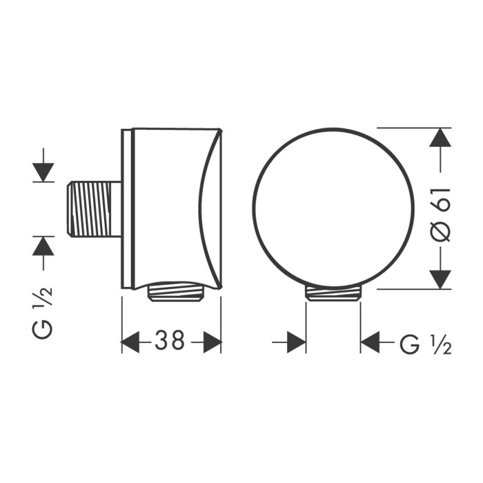Водяная подушка для поднастенного душа HANSGROHE FixFit, 26453000