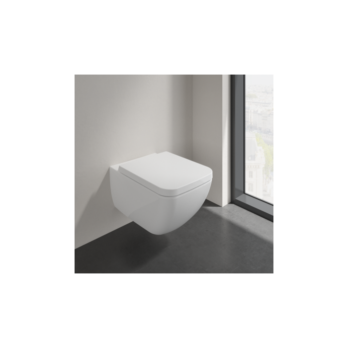 Подвесной унитаз VILLEROY & BOCH Collaro Унитаз с прямым смывом и крышкой с плавным закрыванием, 4626HS01