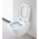 Pakabinamas WC puodas ROCA The Gap Rimless su lėtai nusileidžiančiu dangčiu