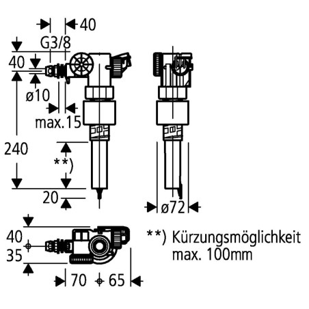 Subnitric rāmja ūdens iepildīšanas mehānisms GROHE 43537000