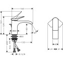 Washbasin faucet with bottom valve HANSGROHE Vivenis 80, 75010000