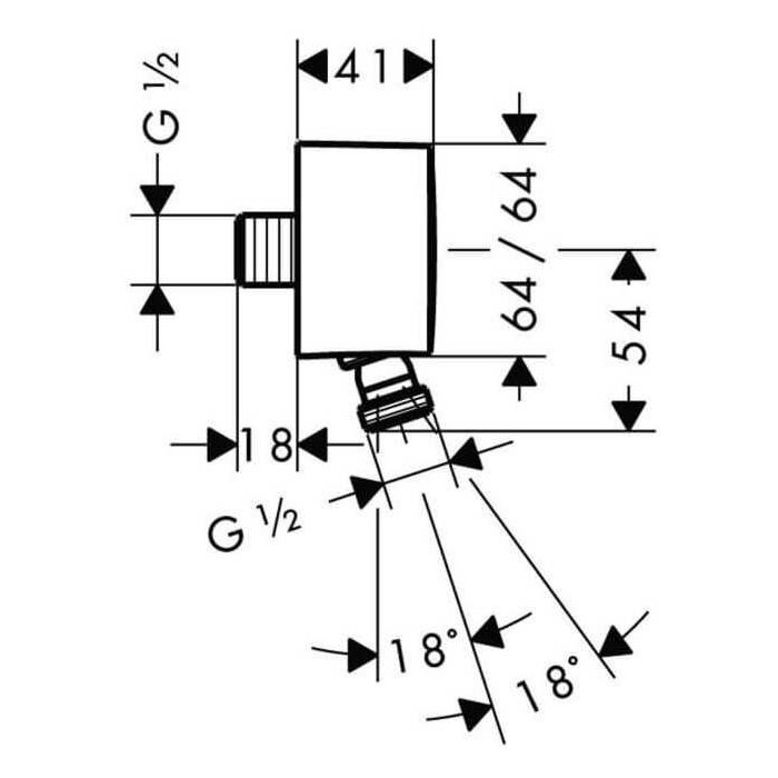 Water conclusions for sub-wall shower HANSGROHE FixFit, 27414000