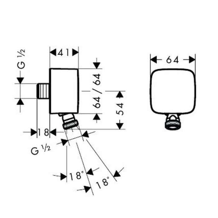 Water conclusions for sub-wall shower HANSGROHE FixFit, 27414000