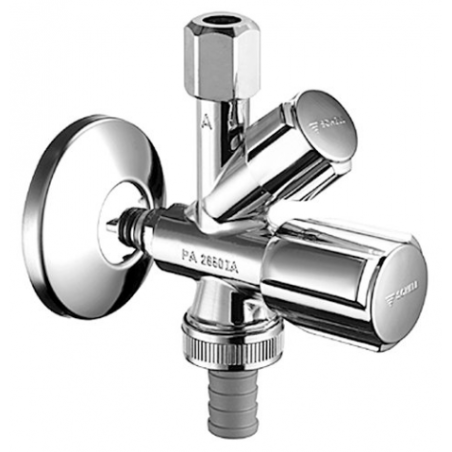 Угловой комбинированный клапан SCHELL Comfort 1/2" x 3/4" x 3/8"