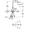 Kitchennis (izlietnes) maisītājs ar ievelkamu knābi GROHE Essence SmartControl, 31615DC0