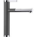 Kitchennis (sink) mixer with retractable hose BLANCO Linee-S, stone gray / chrome plated